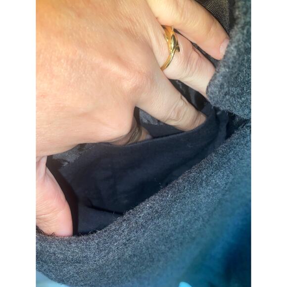 XL ish Vintage Saks Fifth Ave Menswear Cashmere Blend Overcoat Woven Italy Gray - Picture 5 of 8